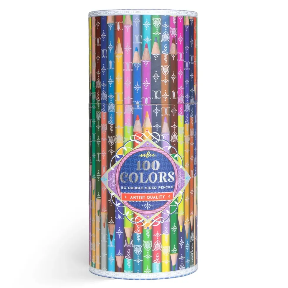 eeBoo 100 Colors 50 Double-Sided Pencils