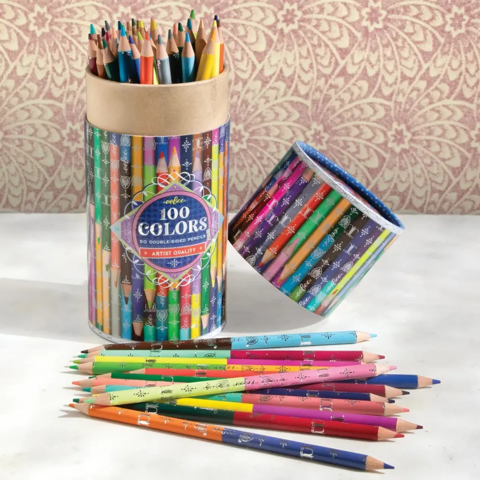 eeBoo 100 Colors 50 Double-Sided Pencils