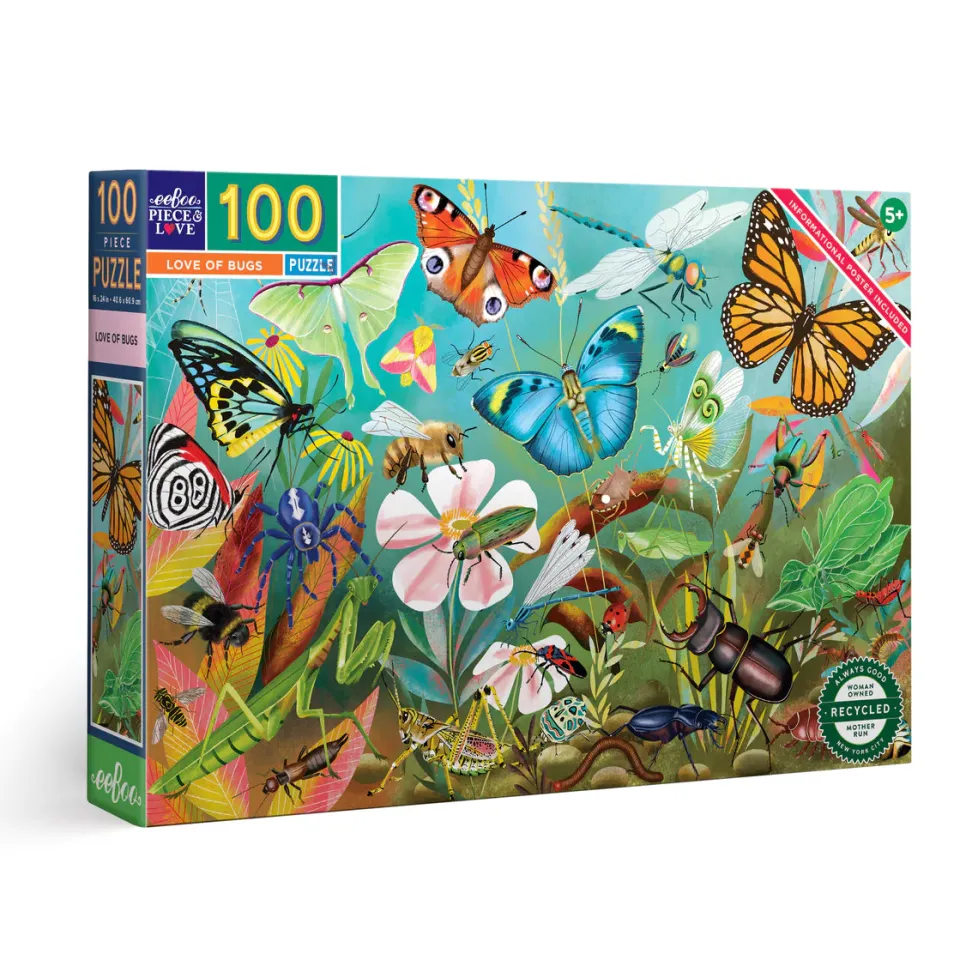 eeBoo 100 Piece Puzzle Love of Bugs