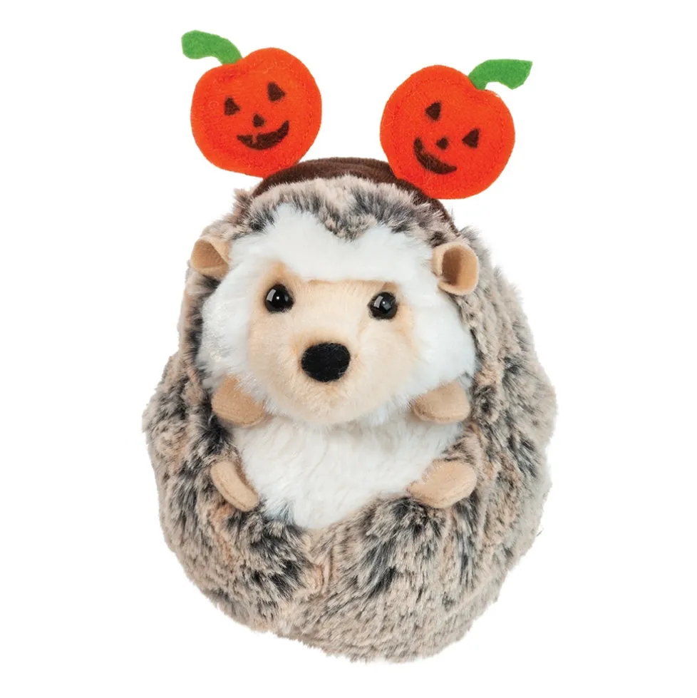 Douglas Spunky Hedgehog with Pumpkin Headband 6"