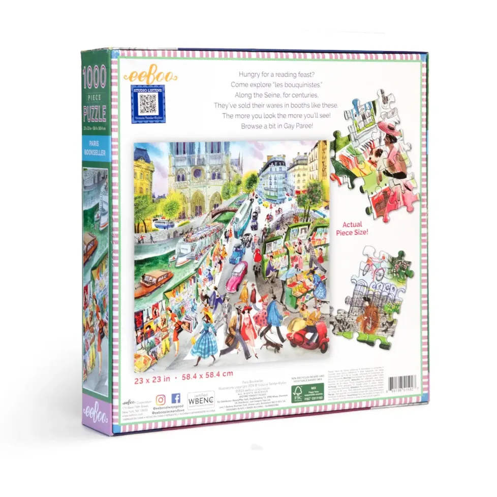 eeBoo 1000 Piece Puzzle Paris Bookseller