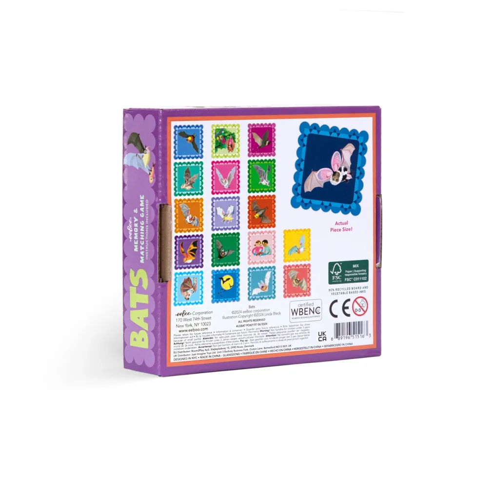 eeBoo Bat Little Square Matching Game