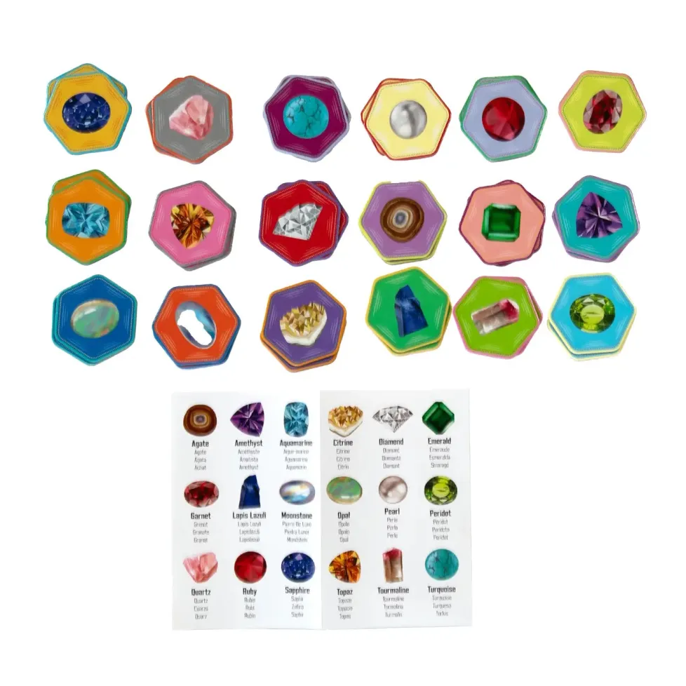 eeBoo Little Gemstones Memory and Matching Game