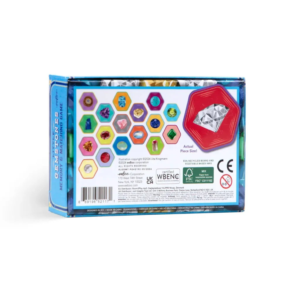 eeBoo Little Gemstones Memory and Matching Game