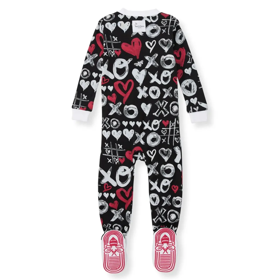 Burt's Bees Organic Baby One-Piece Sleeper XO Doodles