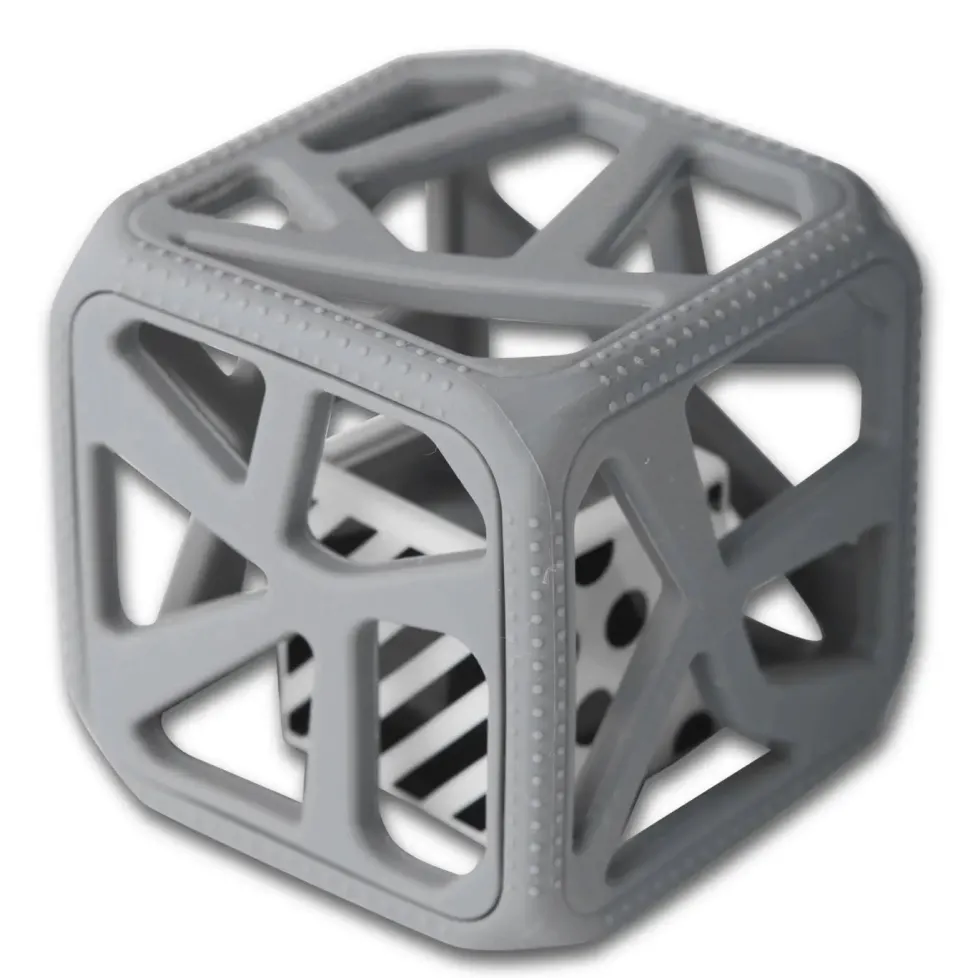 Malarky Kids® Chew Cube Silicone Rattle (Grey)