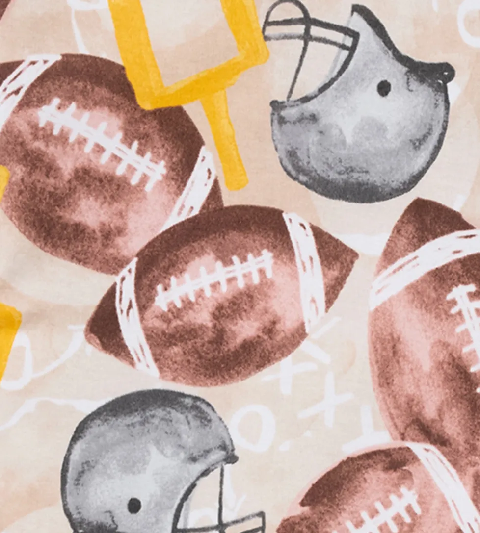 Burt's Bees Organic Snug Fit Two-Piece Pajamas Football Season