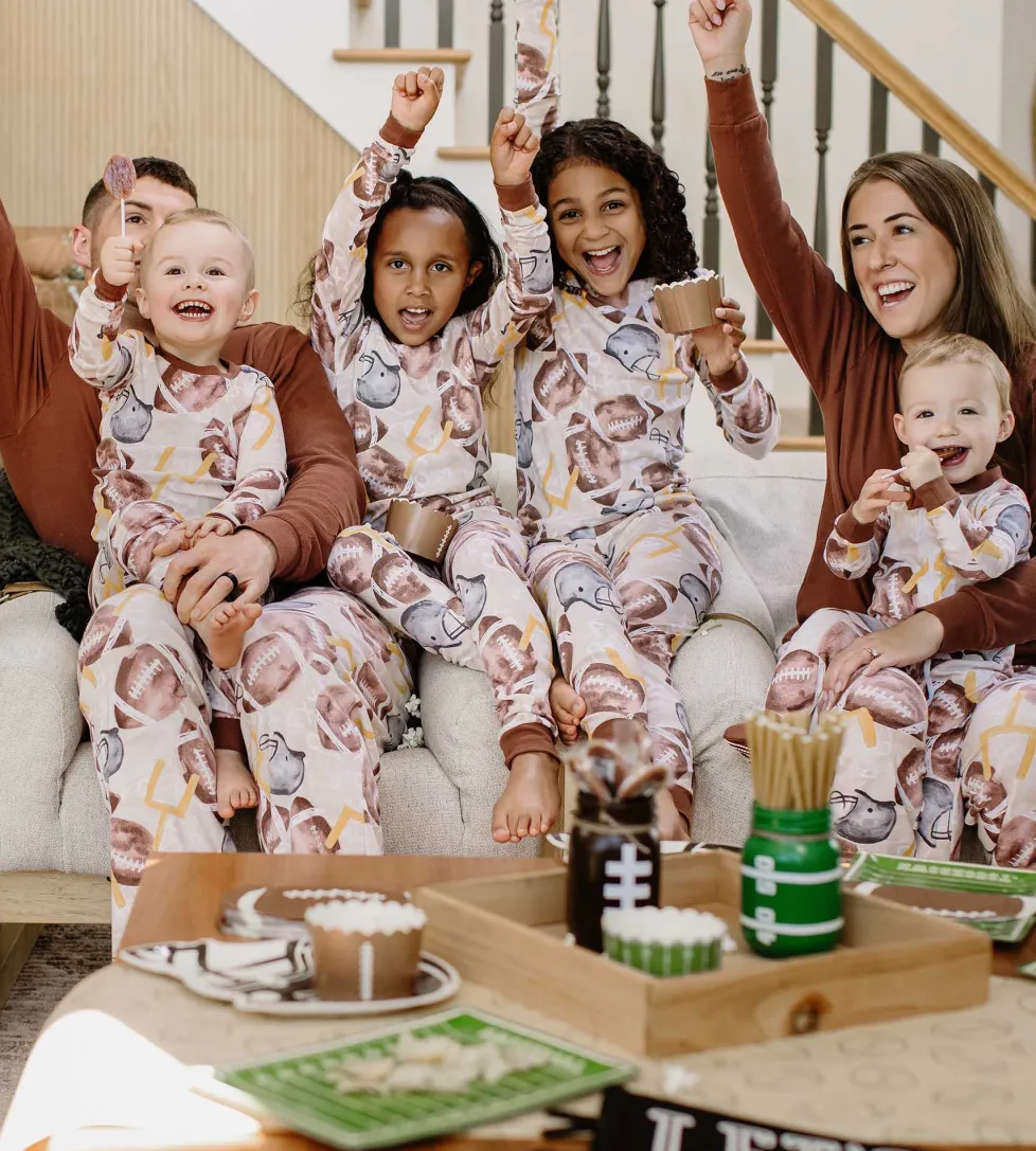 Burt's Bees Organic Snug Fit Two-Piece Pajamas Football Season