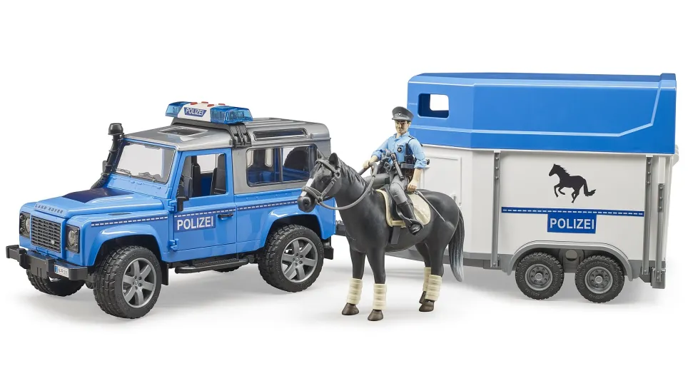 Bruder® Land Rover Police with Horse Trailer